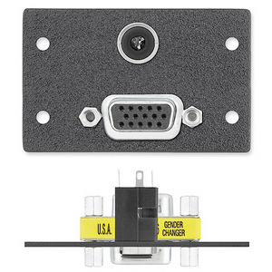 Изображения HD15 (F/F) + 3.5мм аудио / пайка, RAL9010 70-433-52