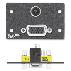 Изображения HD15 (F/F) + 3.5мм аудио / пайка, RAL9010 с надписью, 70-433-53
