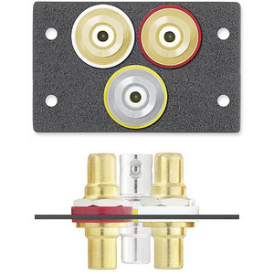Изображения RCA (F)/BNC (F) + 2RCA (F/F), RAL9010, 70-442-52