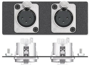 Изображения 2 х XLR 3-pin (F) / пайка, RAL9010, 70-103-54