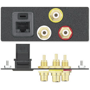 Изображения RJ-45 (F/F) + 3RCA (F) / пайка, RAL9010, EXTRON, 70-332-51