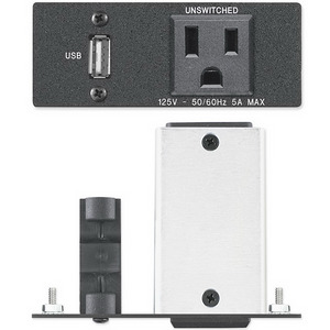 Изображения US + USB A (F/F), 2-местная, черная, AC USB AAP, 70-608-02
