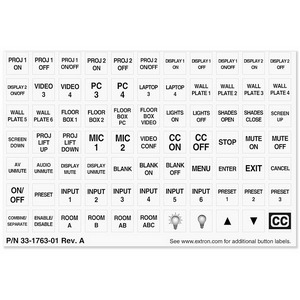 Изображения EXTRON тексты и иконки (6 входов) Backlit Button Labels,  33-1763-01