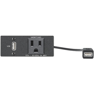 Изображения US + USB A, 2-местная, черная, AC USB AAP, 70-608-12
