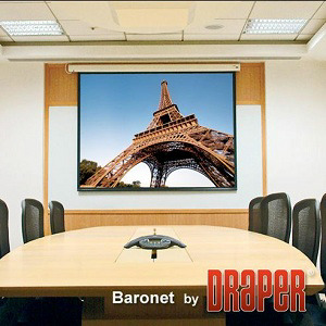Экран настенный моторизированный 16:9 73" 91 x 163 DRAPER Baronet MW, 12" ebd, 16001973