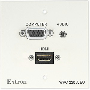 Панель EXTRON HD15(F)/винт+3.5мм аудио(F)/винт+HDMI/разъем, белый, WPC 220 A MK, 70-1032-03