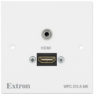 Адаптер HDMI (F) - 10"кабель - HDMI (F)+ 3,5 мм аудио, белый, EXTRON WPC 210 A EU, 70-990-05