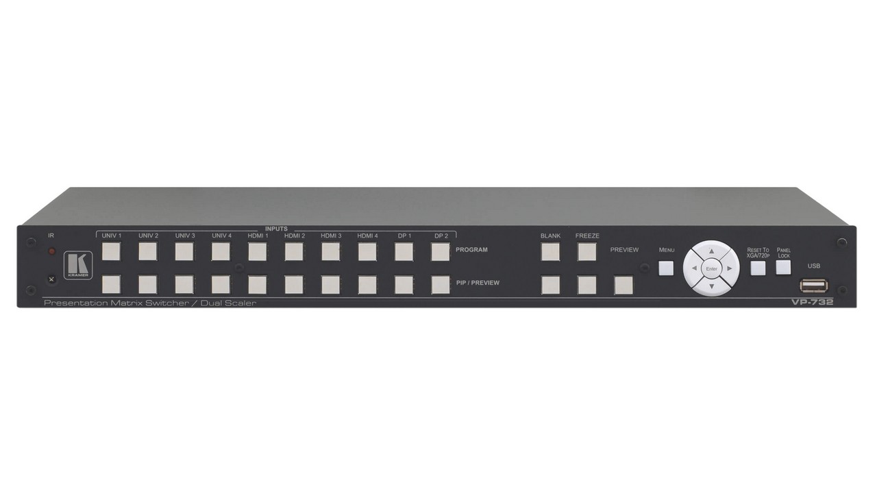Масштабатор DP, HDMI, VGA, CV, S-Video, YUV в VGA/YUV/HDMI/DP KRAMER VP-732