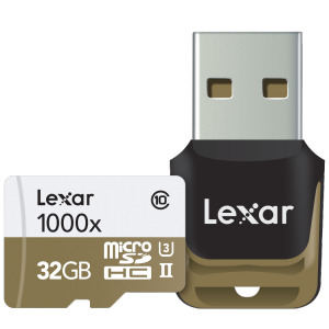 Изображения LEXAR 32GB Professional 1000x microSDXC UHS-II с USB 3.0 Card Reader, LSDMI32GCBNL1000