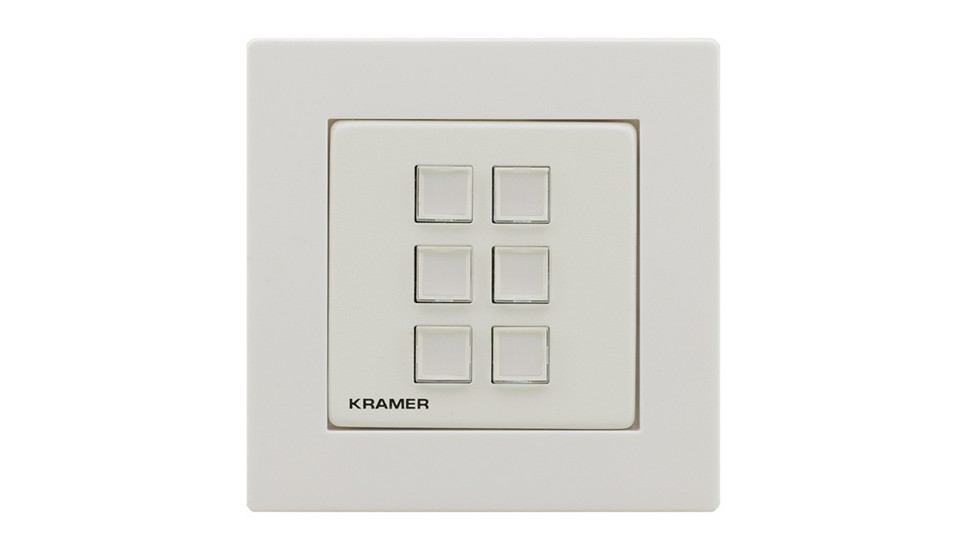 Панель управления K-Net универсальная с 6 кнопками KRAMER RC-306/EU–80/86(W) (Белый)