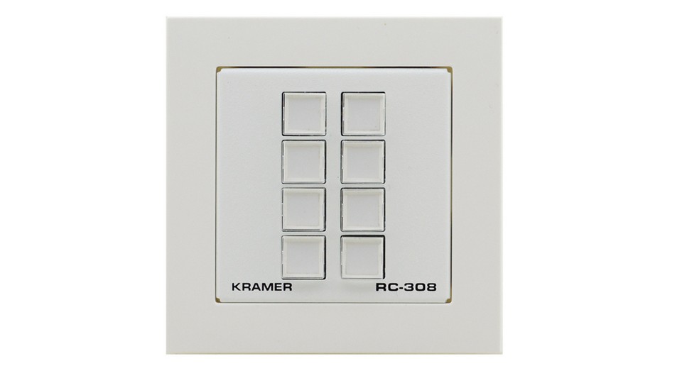Панель управления K-Net универсальная с 8 кнопками KRAMER RC-308/EU-80/86(W)