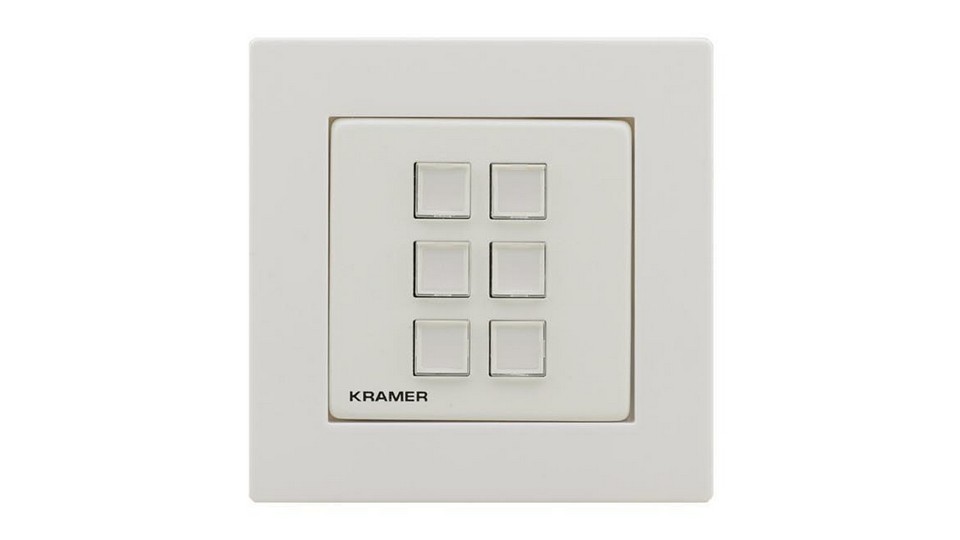 Панель управления K-Net универсальная с 6 кнопками KRAMER RC-206/EU–80/86(W) (Белый)
