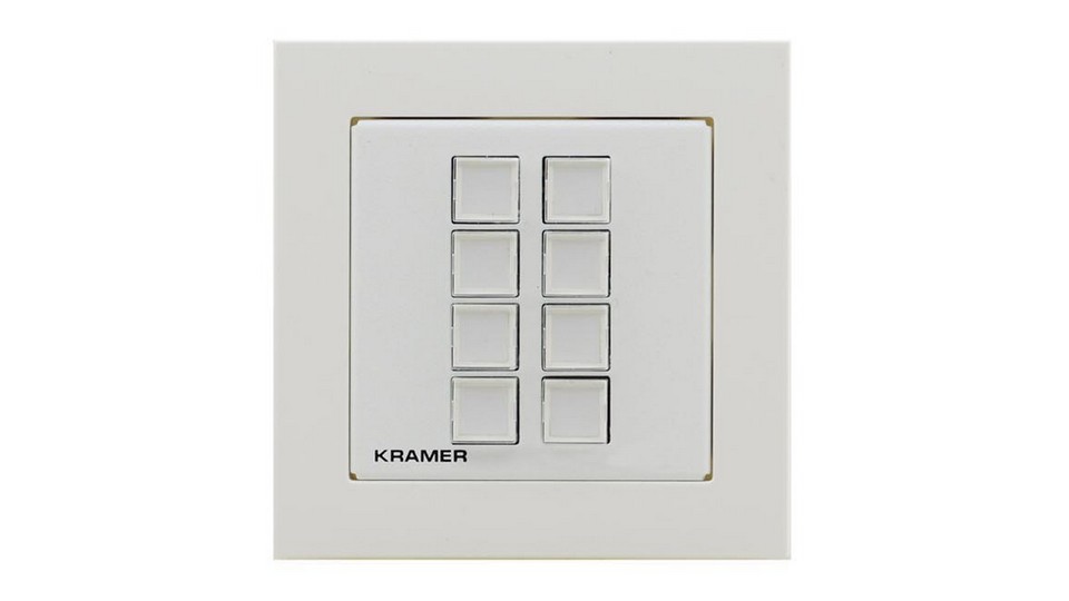 Панель управления K-Net универсальная с 8 кнопками KRAMER RC-208/EU-80/86(W) (Белый)