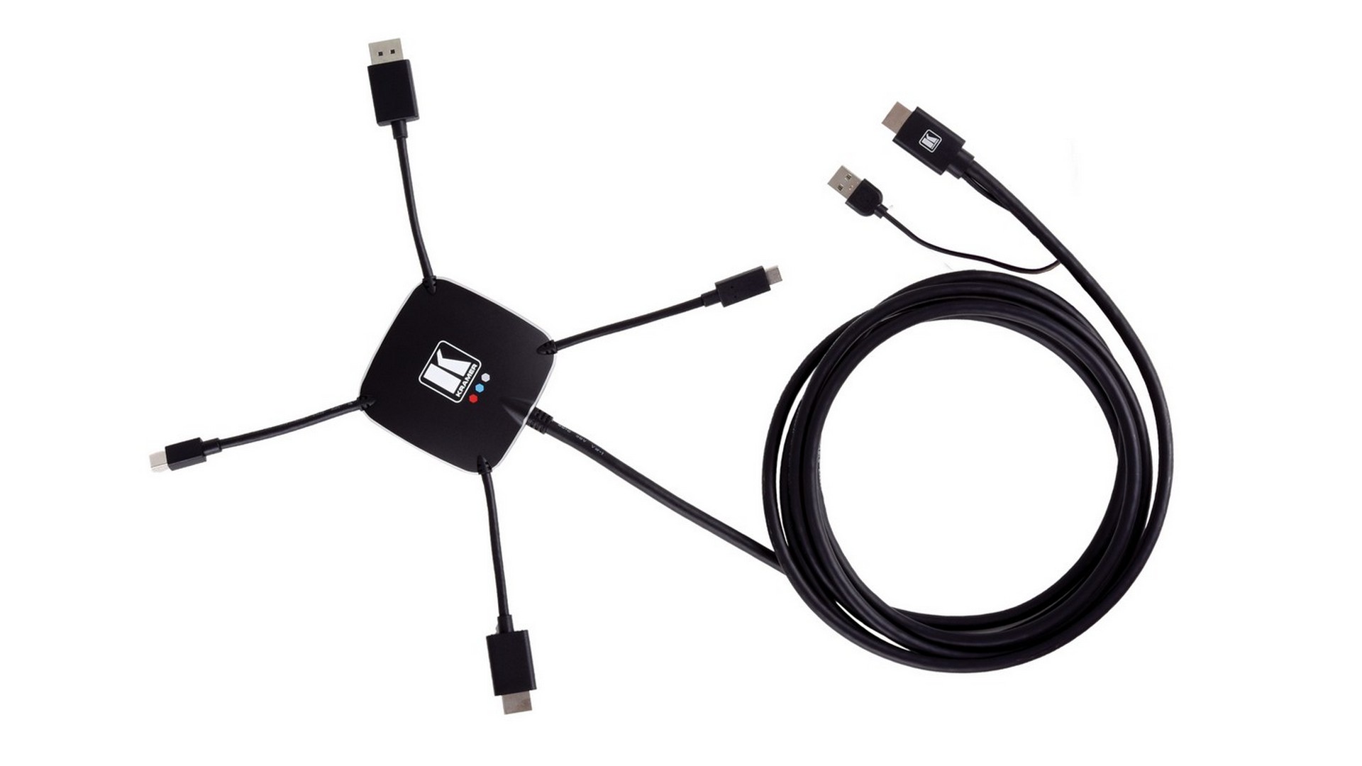 Адаптер HDMI (вилка) - HDMI, USB-C, DisplayPort, mini DisplayPort (вилка) KRAMER K-SPIDER