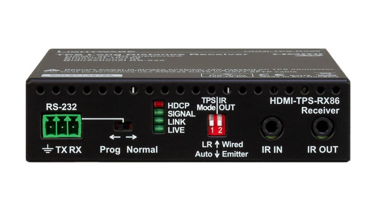 Приемник по витой паре HDMI, RS -232, ИК, аудио LIGHTWARE HDMI-TPS-RX86