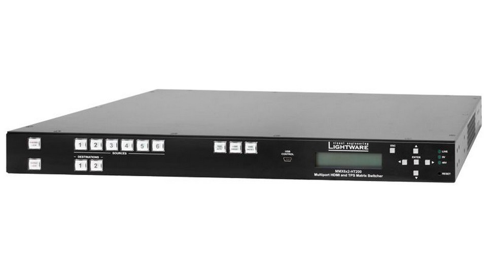 Матричный коммутатор HDMI 6x2 LIGHTWARE MMX6x2-HT210