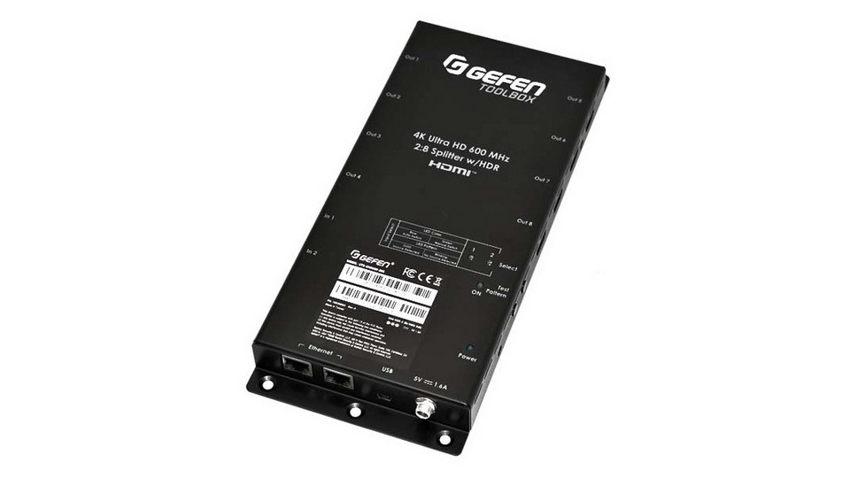 Усилитель-распределитель HDMI UHD (4K) 2:8 GEFEN GTB-UHD600-28S-RT