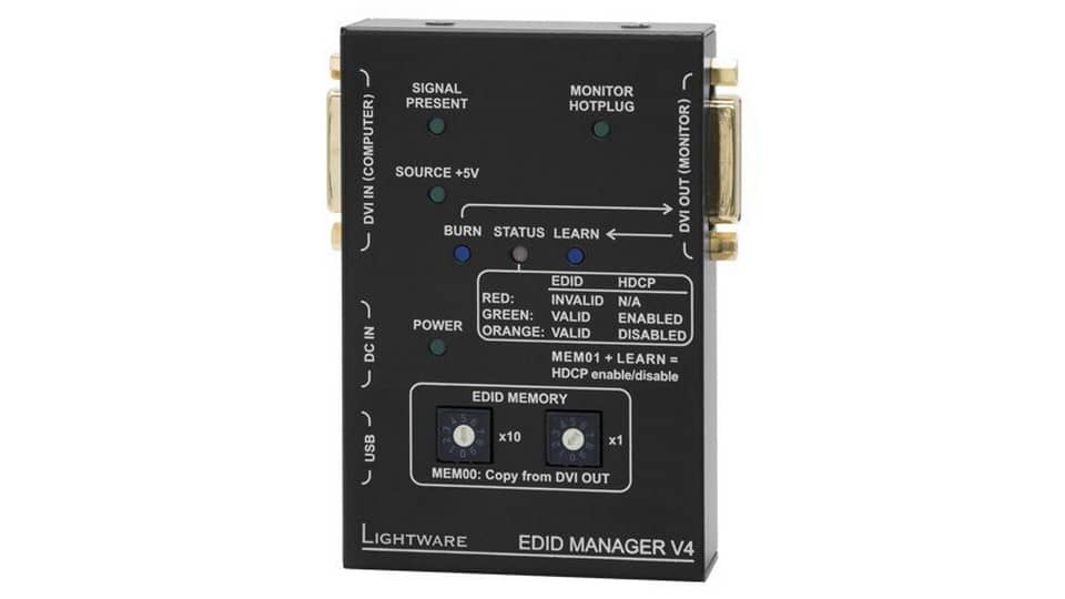 Эмулятор EDID для DVI LIGHTWARE EDID MANAGER V4