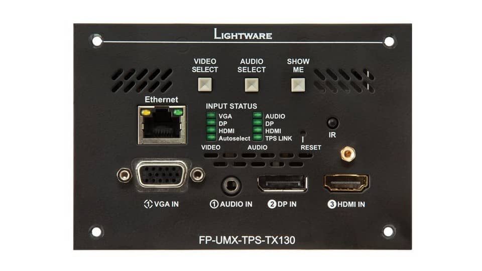 Передатчик по витой паре HDMI, VGA, DisplayPort, Ethernet, RS-232, ИК, аудио LIGHTWARE FP-UMX-TPS-TX130