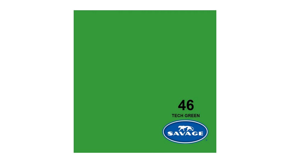 Изображения Savage 46-140 TECH GREEN бумажный фон Хромакей Зеленый 3.55 x 30 м