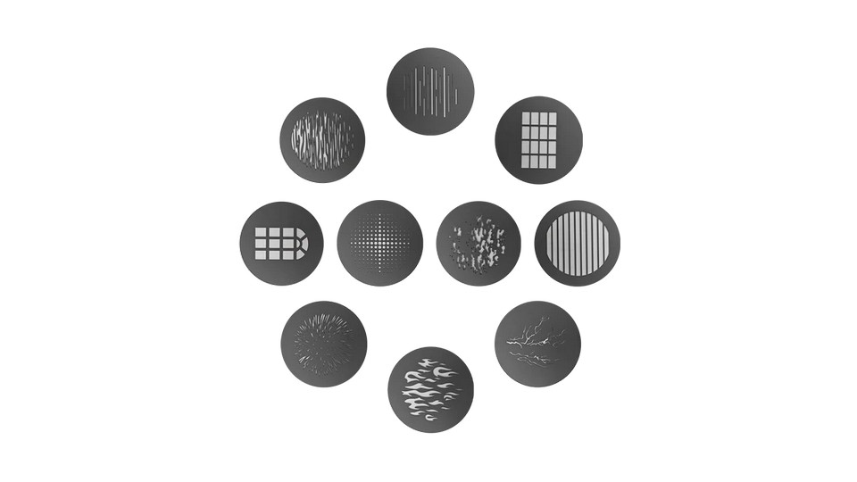 Изображения APUTURE Spotlight Max 10-Piece Gobo Kit (Size A)